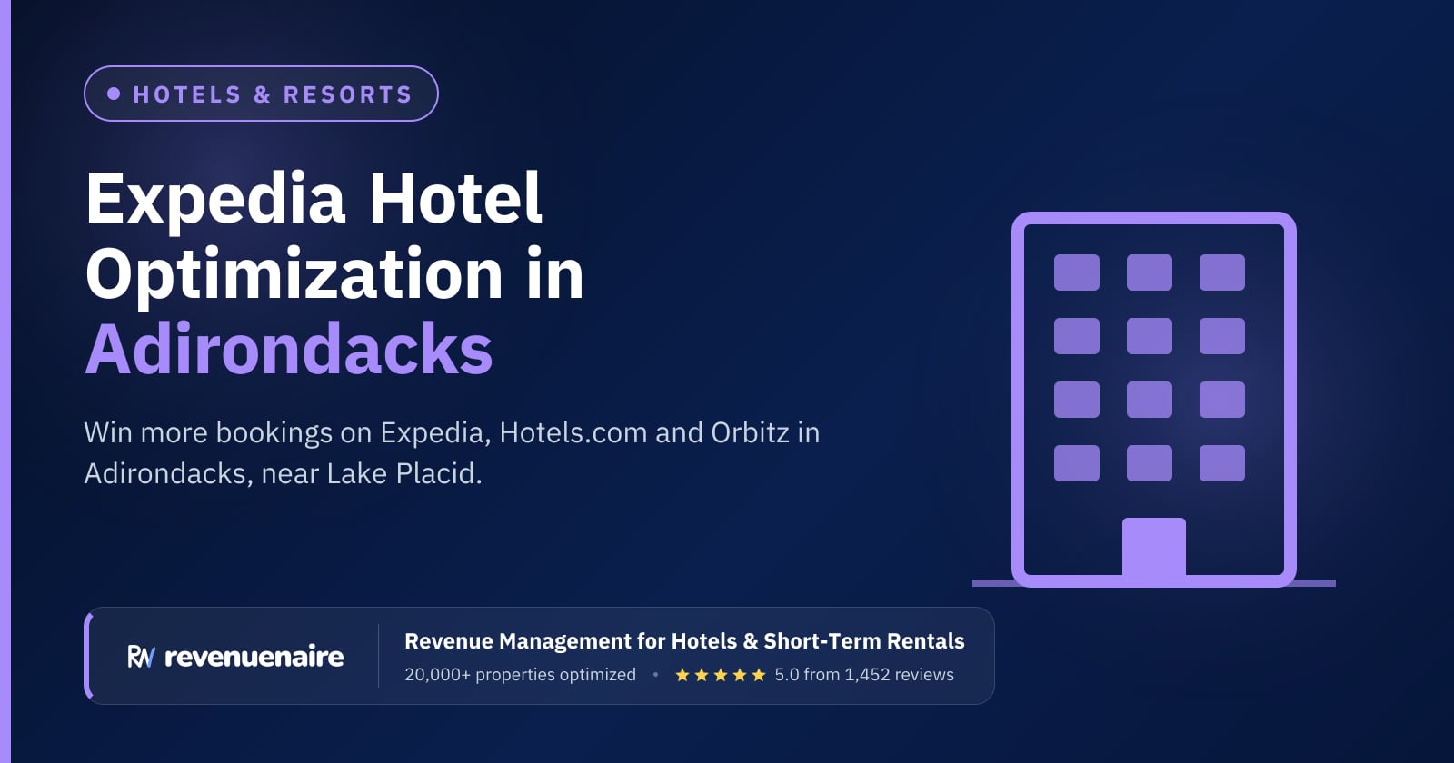 Expedia Optimization for Hotels in Adirondacks & Lake Placid, United States