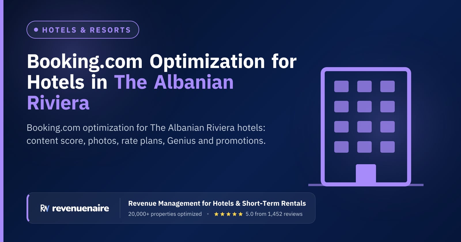 Booking.com Optimization for Hotels in The Albanian Riviera & Tirana, Albania