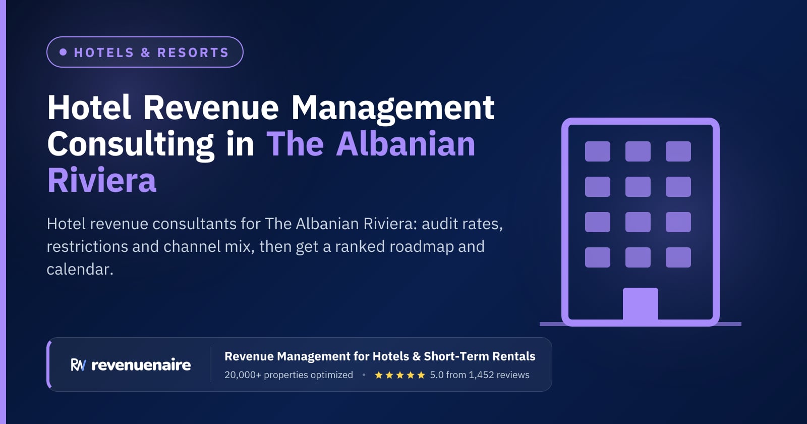 Hotel Revenue Management Consulting in The Albanian Riviera & Tirana, Albania