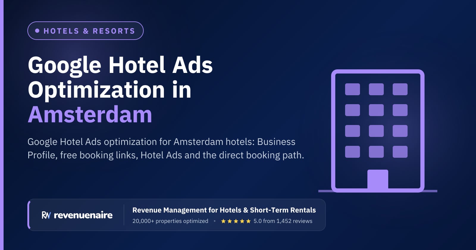 Google Hotel Ads Optimization in Amsterdam, Netherlands