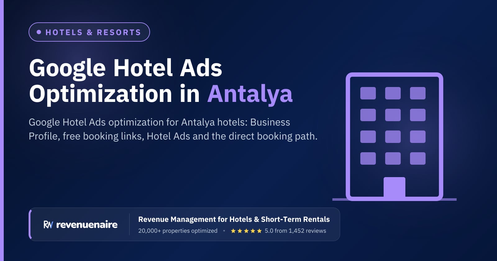 Google Hotel Ads Optimization in Antalya & the Turkish Riviera, Türkiye