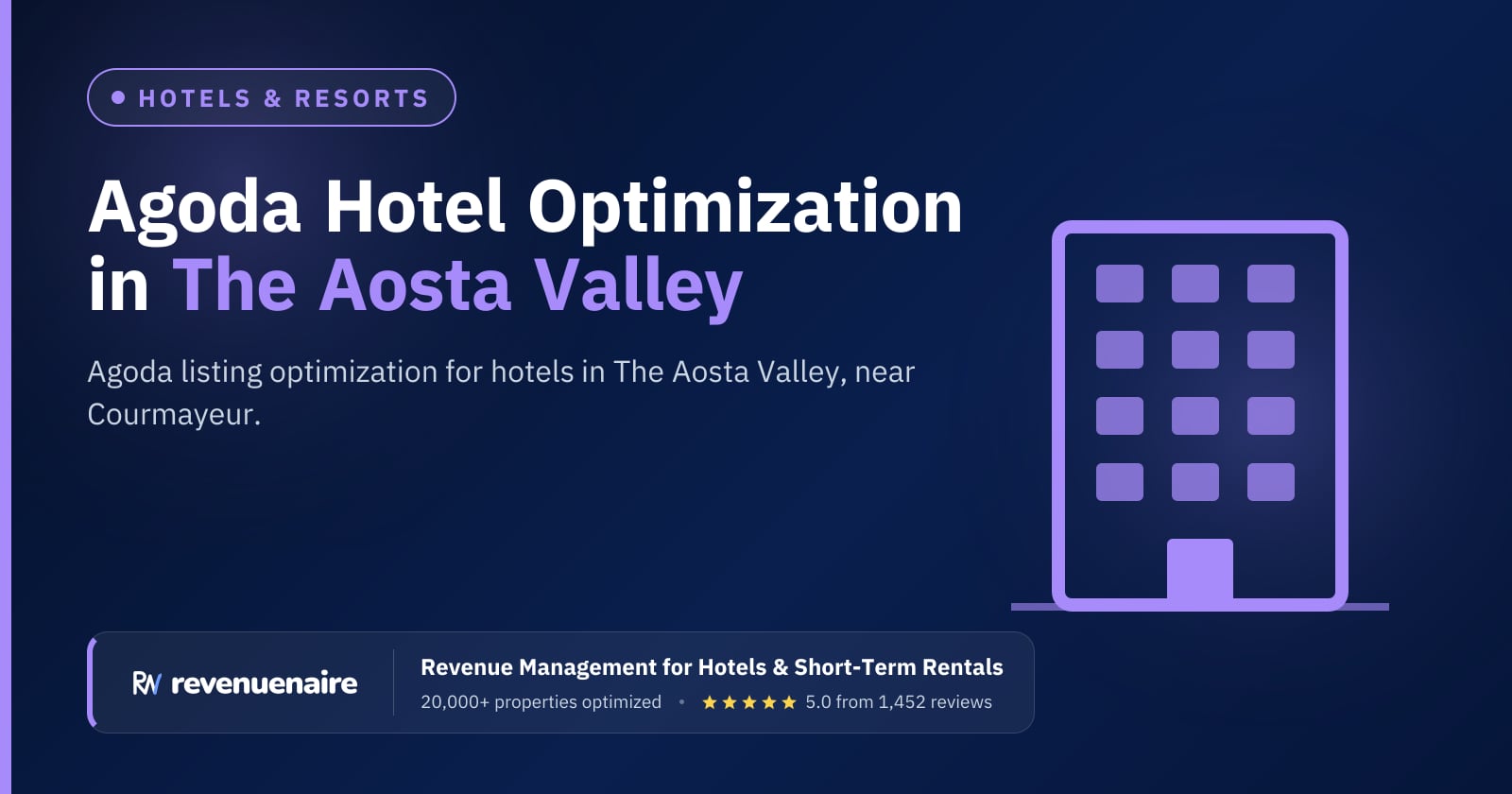 Agoda Optimization for Hotels in The Aosta Valley & the Italian Alps, Italy