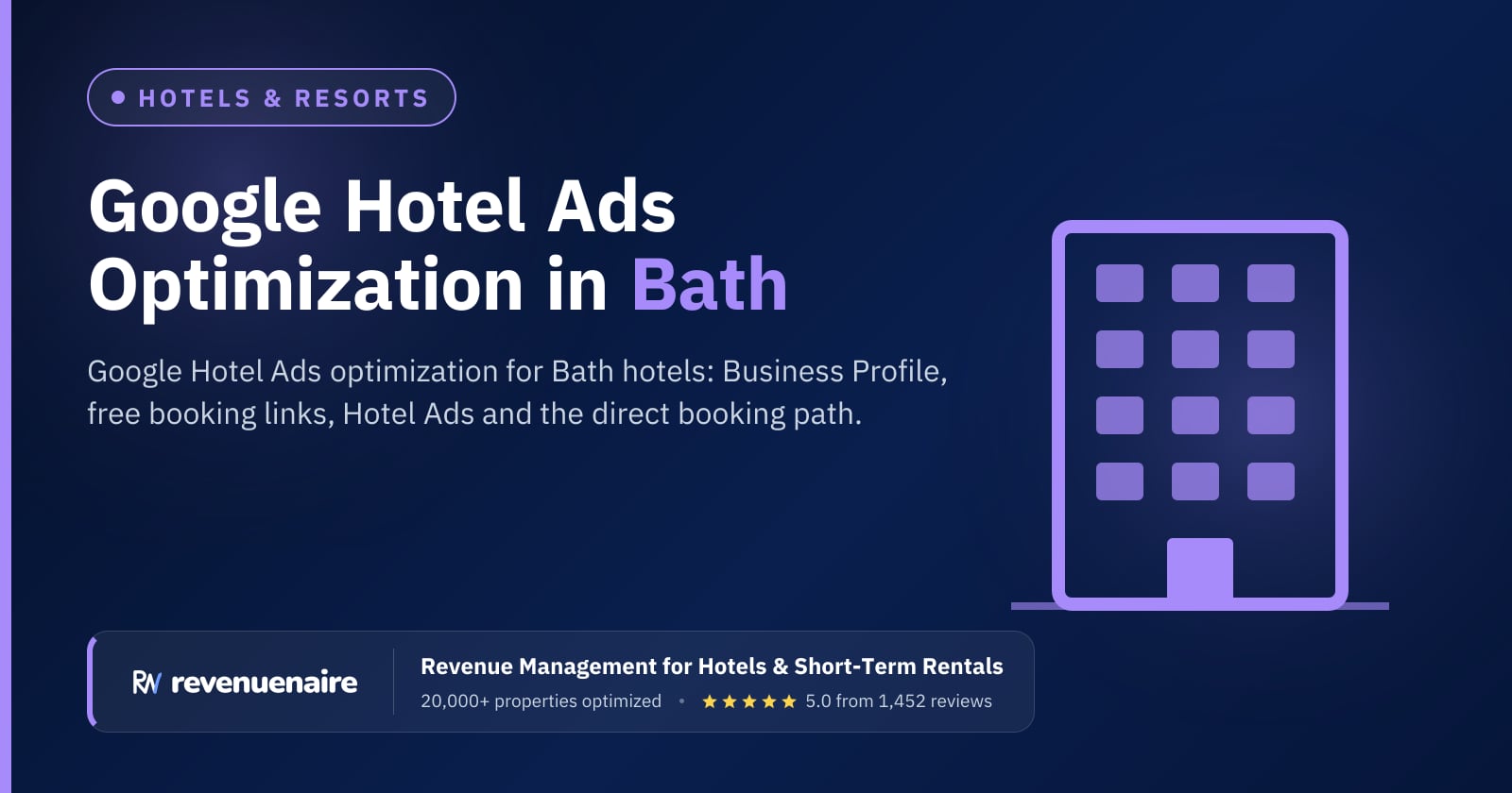 Google Hotel Ads Optimization in Bath & the Cotswolds, United Kingdom