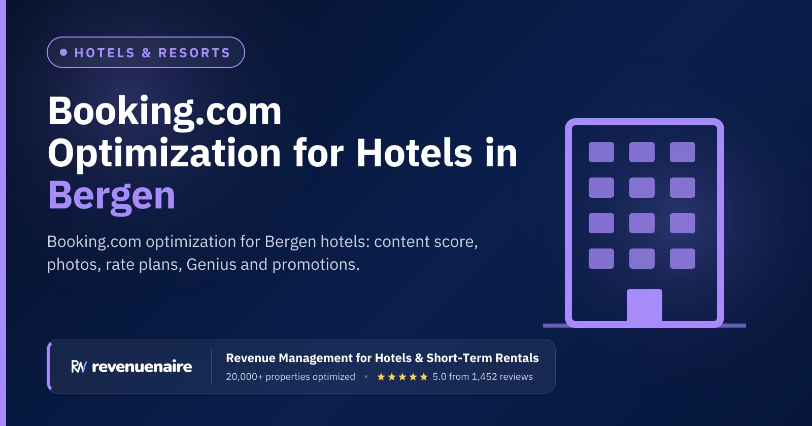 Booking.com Optimization for Hotels in Bergen & the Norwegian Fjords, Norway