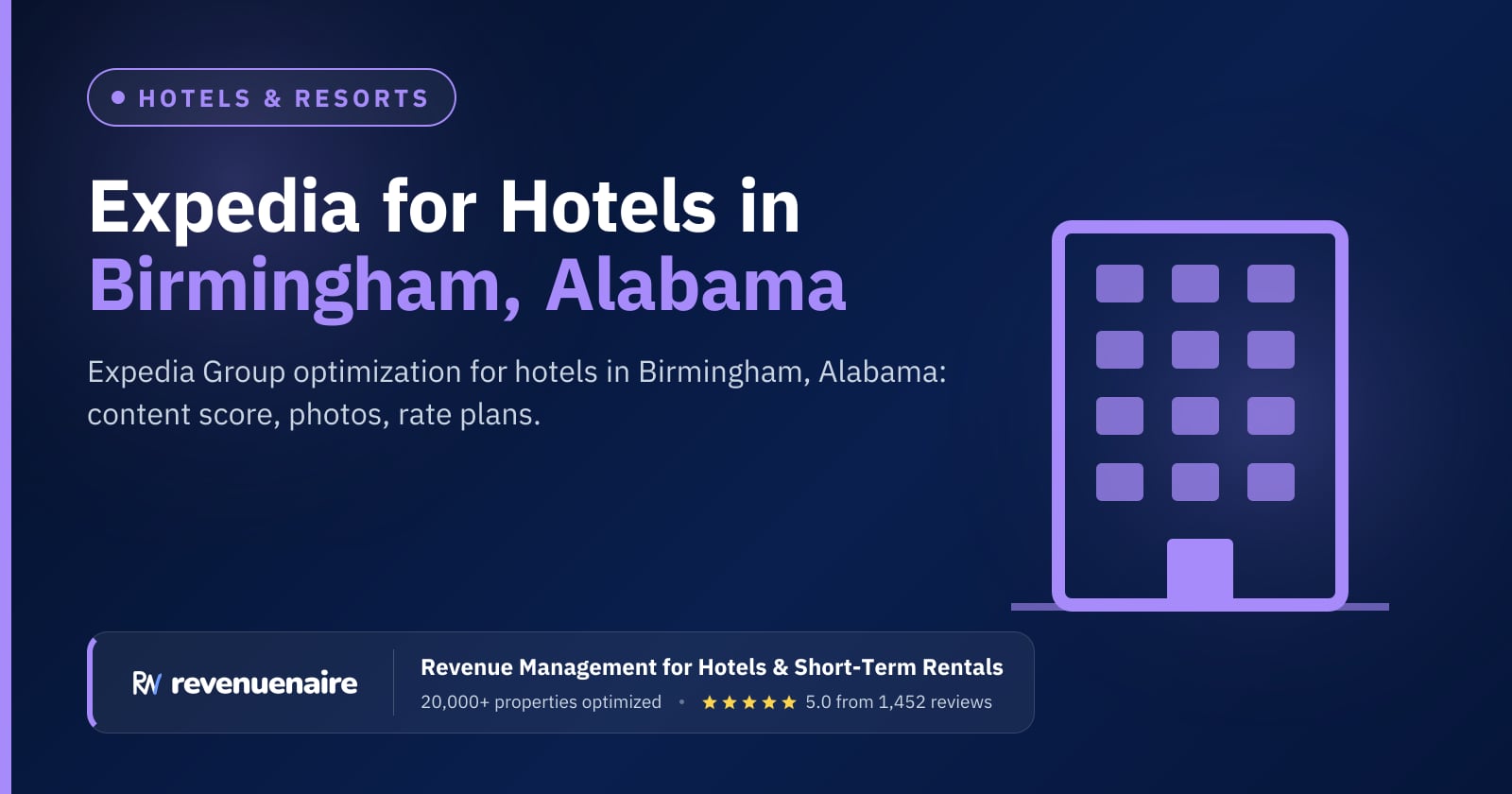 Expedia Optimization for Hotels in Birmingham, United States