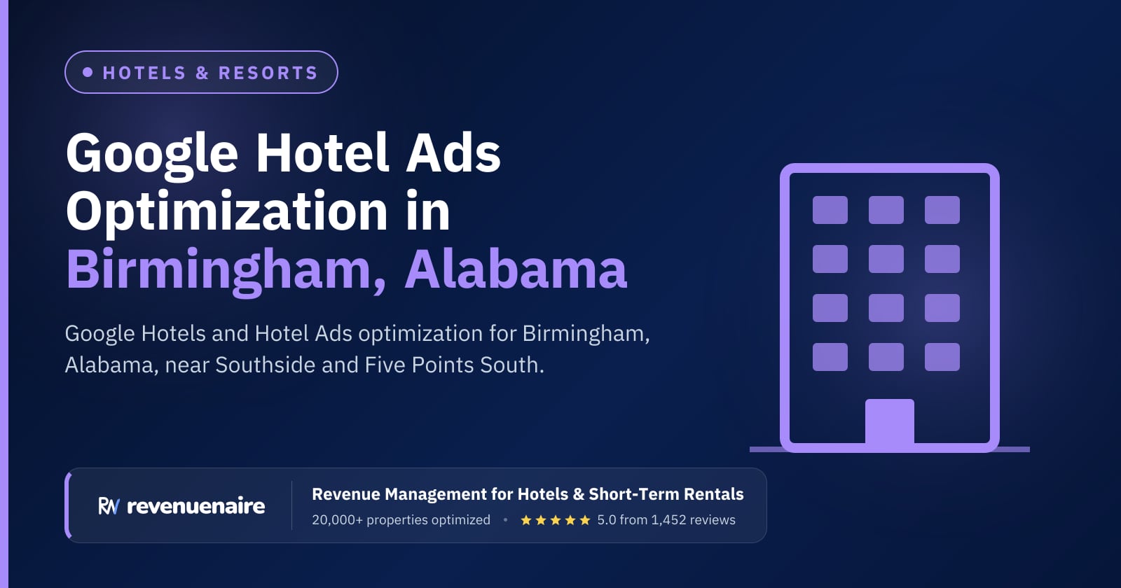 Google Hotel Ads Optimization in Birmingham, United States