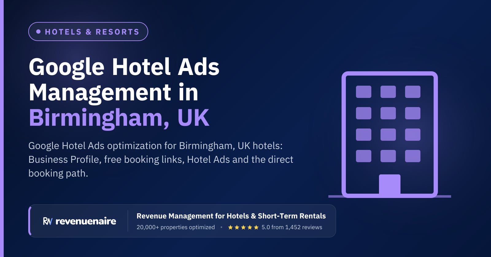 Google Hotel Ads Optimization in Birmingham, United Kingdom