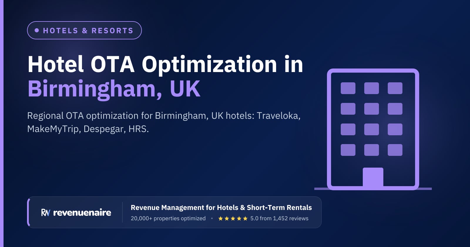 Other Hotel OTA Optimization in Birmingham, United Kingdom
