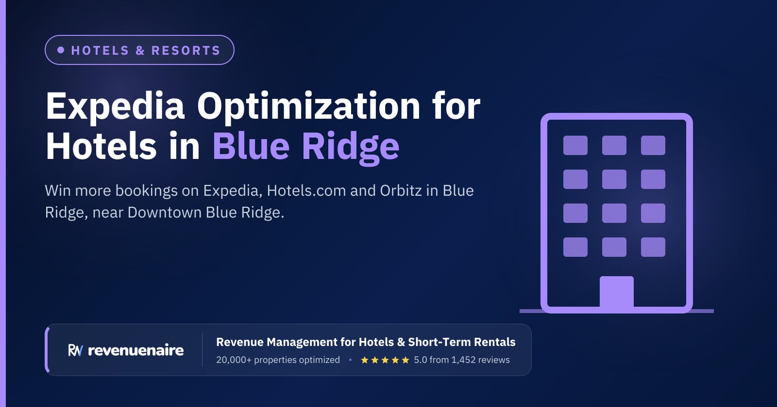 Expedia Optimization for Hotels in Blue Ridge, United States