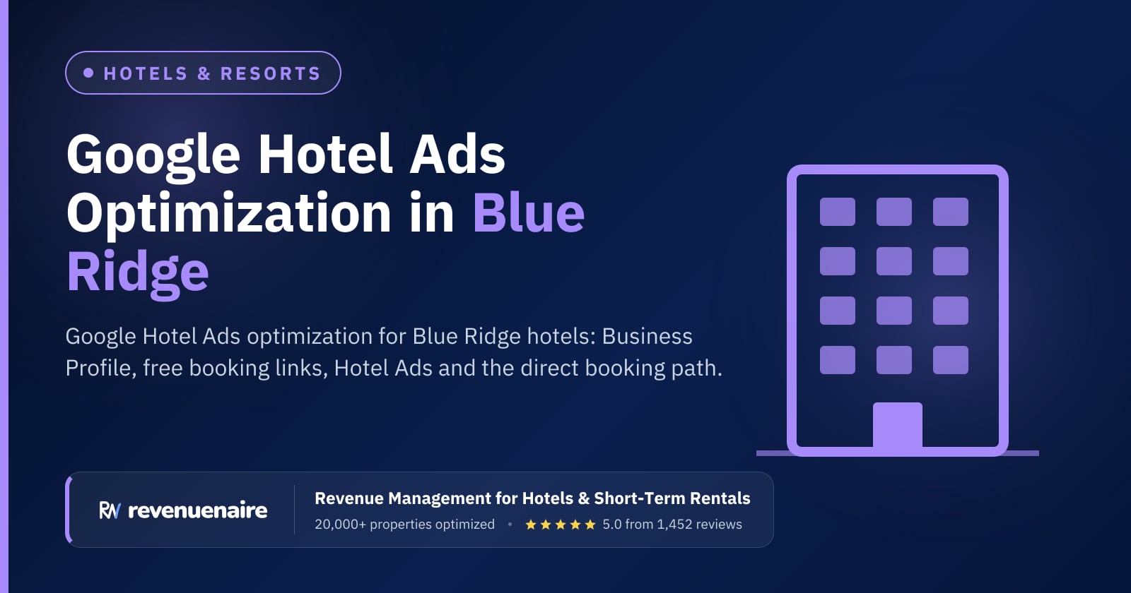 Google Hotel Ads Optimization in Blue Ridge, United States