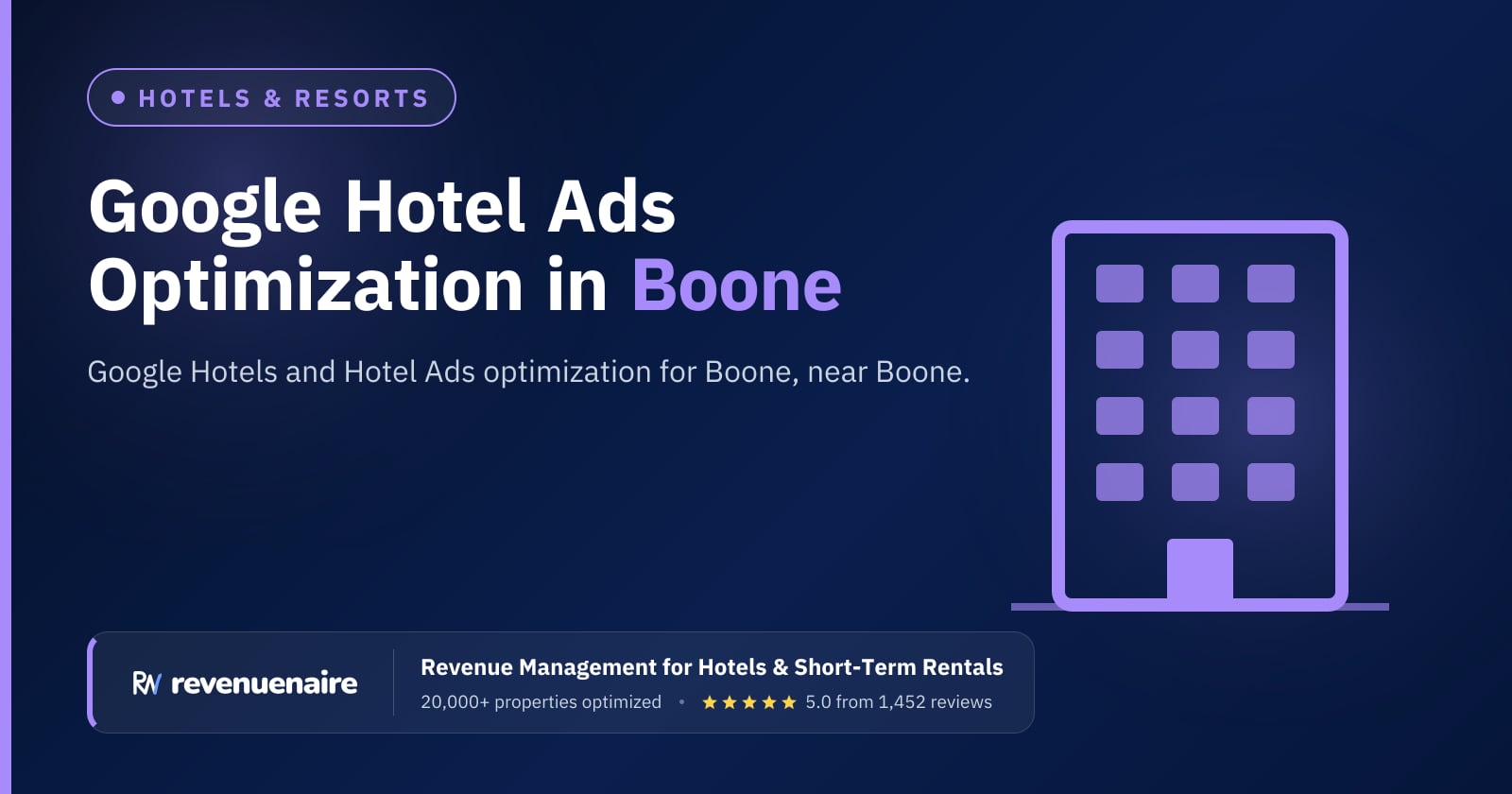 Google Hotel Ads Optimization in Boone & Blowing Rock, United States
