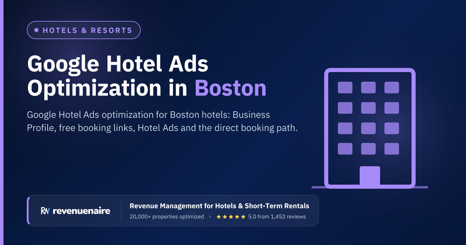 Google Hotel Ads Optimization in Boston, United States