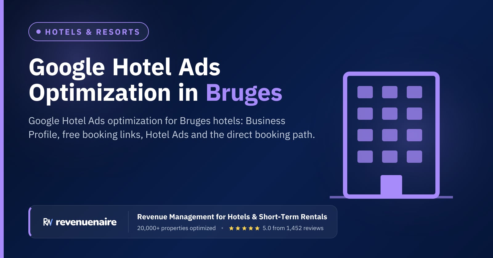 Google Hotel Ads Optimization in Bruges & Ghent, Belgium