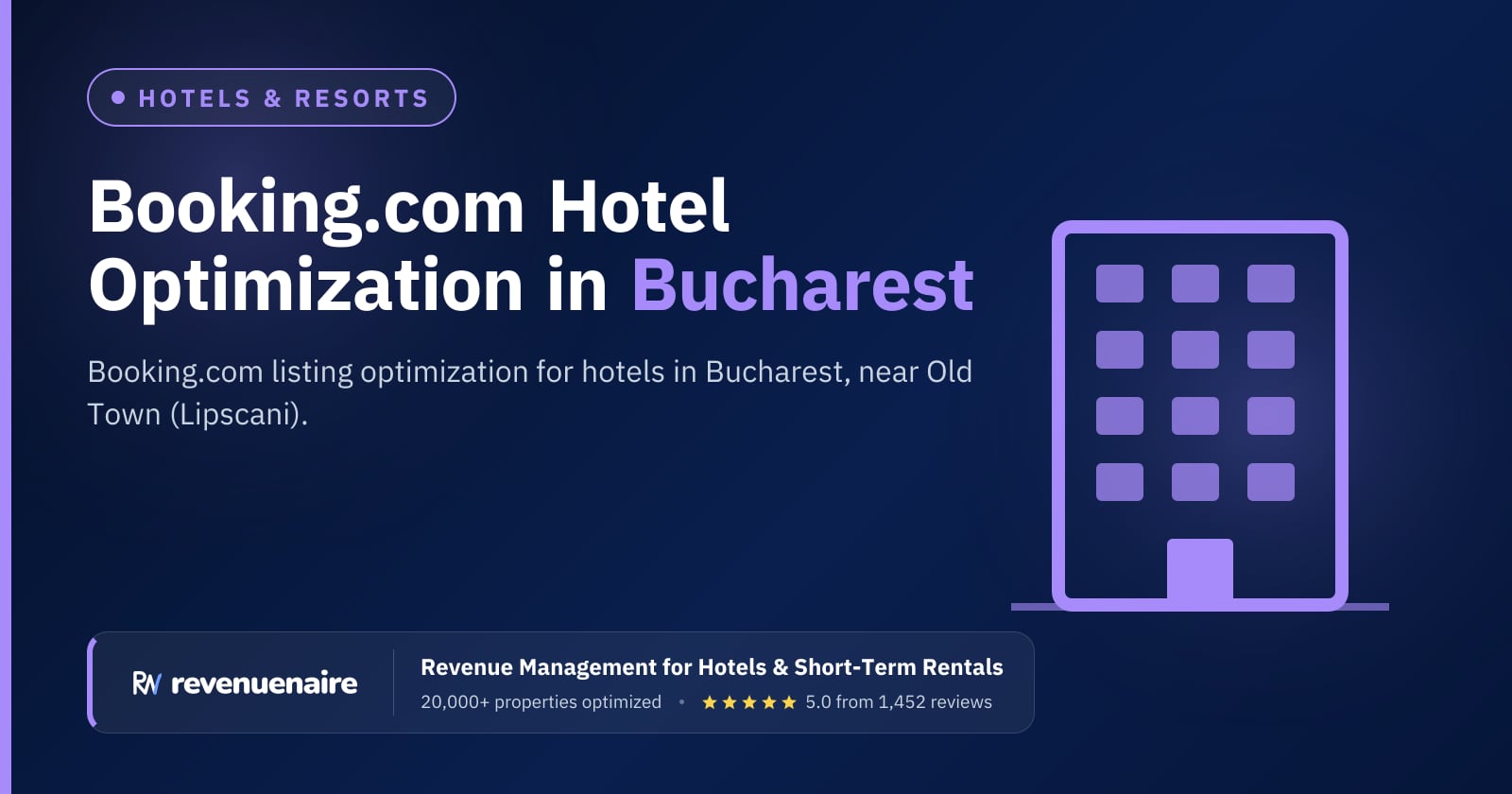 Booking.com Optimization for Hotels in Bucharest, Romania