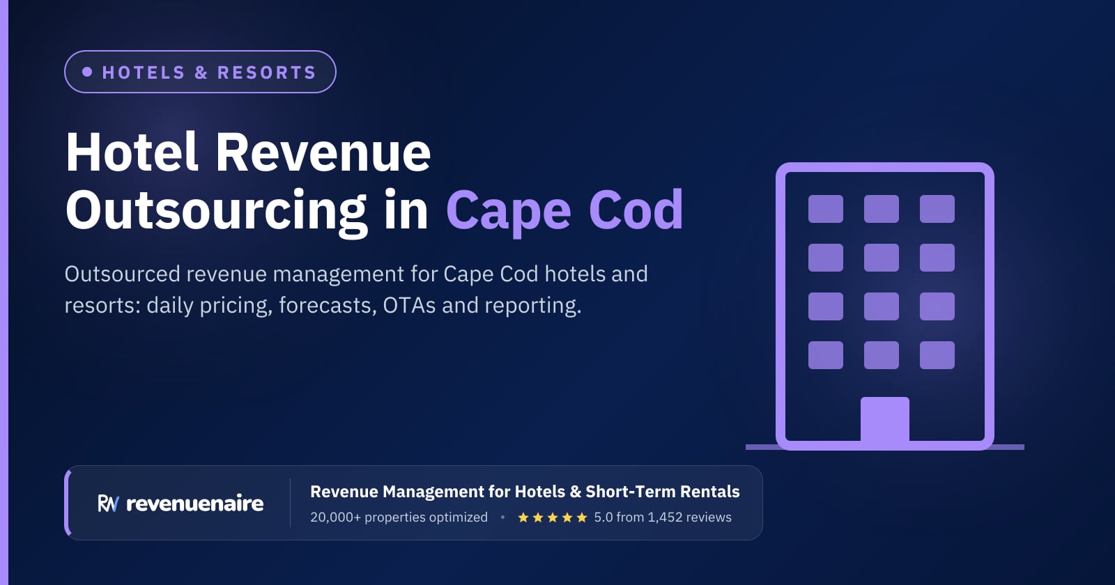 Hotel Revenue Management Outsourcing in Cape Cod, Nantucket & Martha's Vineyard, United States