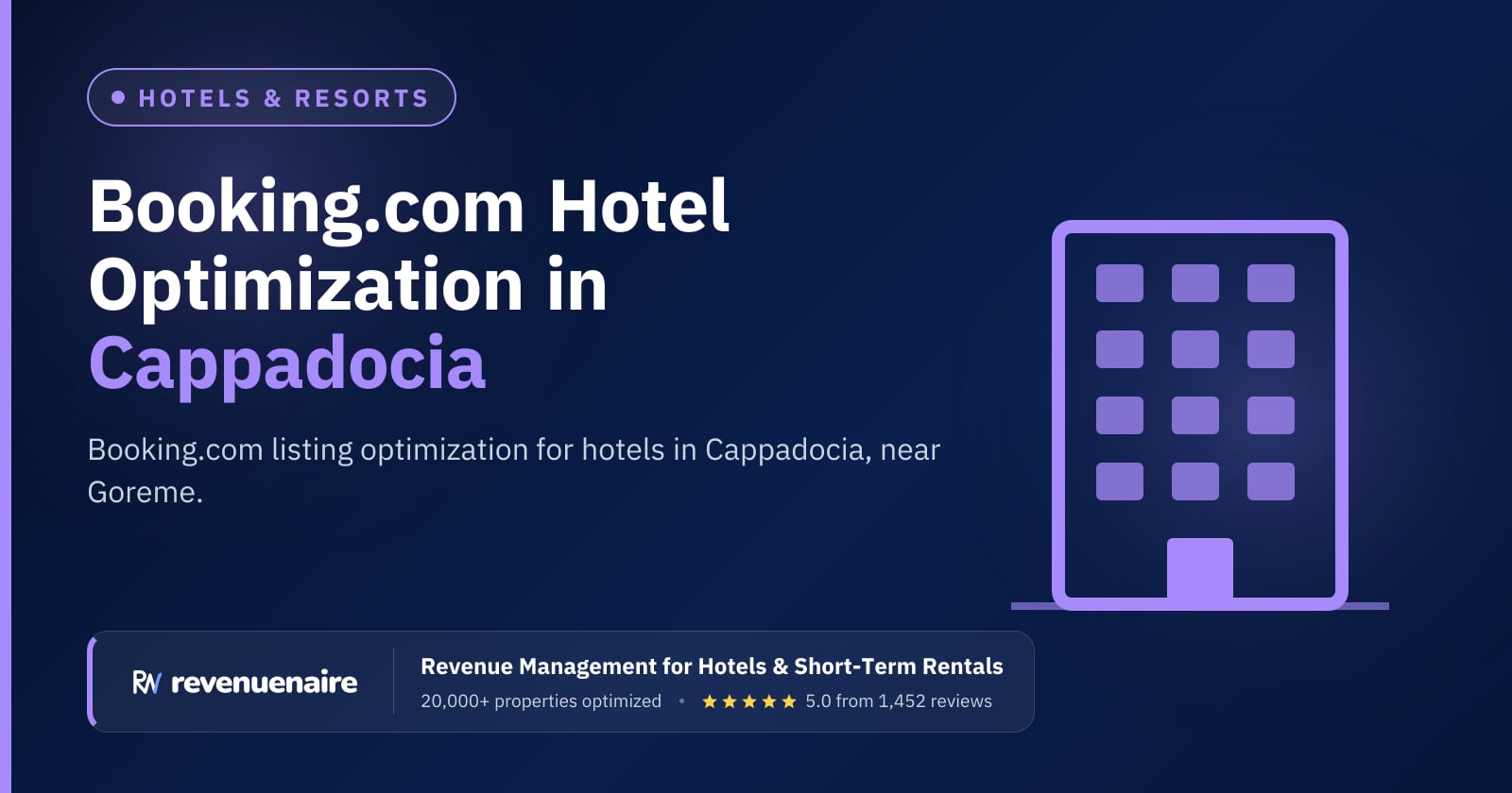 Booking.com Optimization for Hotels in Cappadocia, Türkiye