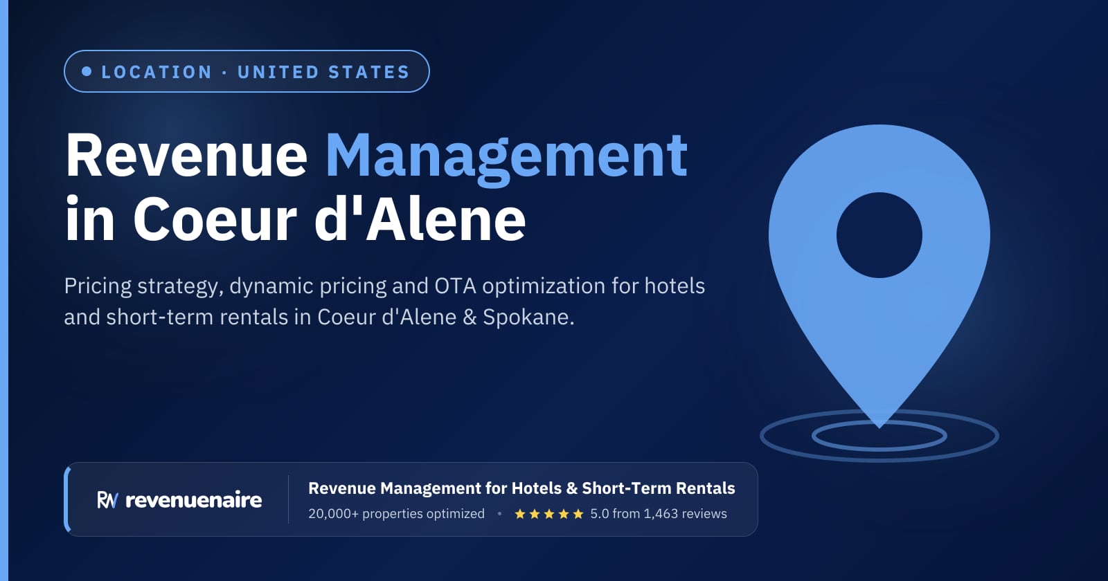 Revenue management in Coeur d'Alene & Spokane, United States