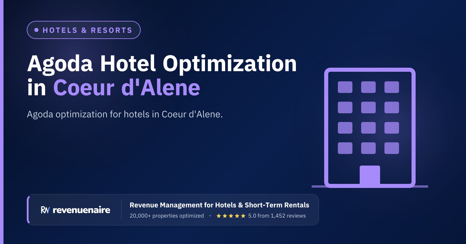 Agoda Optimization for Hotels in Coeur d'Alene & Spokane, United States
