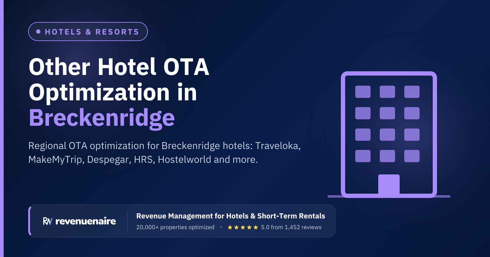 Other Hotel OTA Optimization in Breckenridge, Steamboat & Telluride, United States