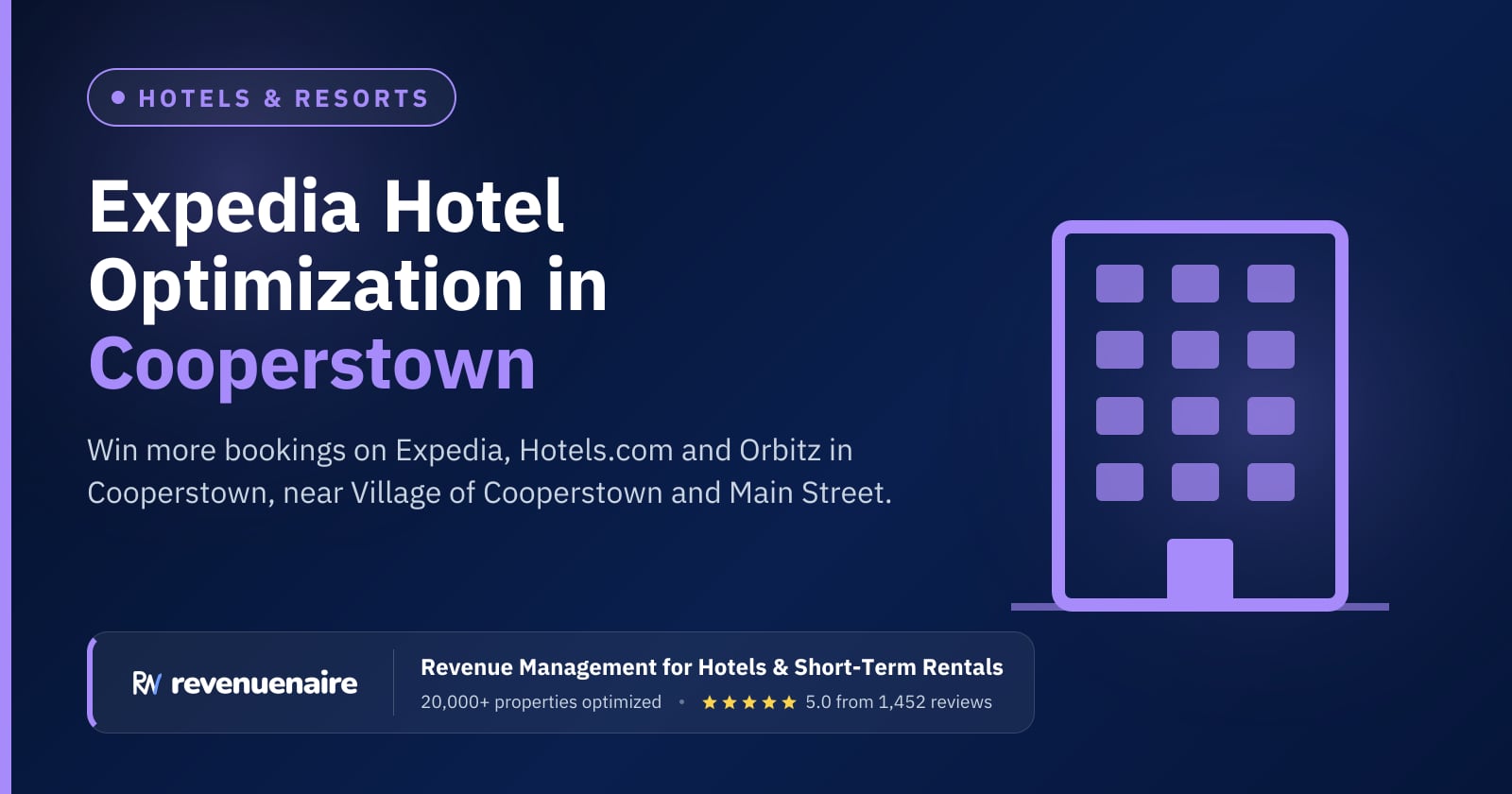 Expedia Optimization for Hotels in Cooperstown & Central New York, United States