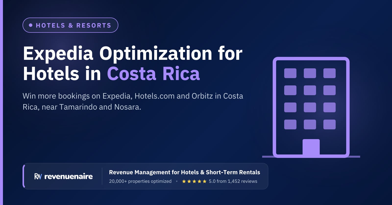 Expedia Optimization for Hotels in Costa Rica (Guanacaste & Manuel Antonio), Costa Rica
