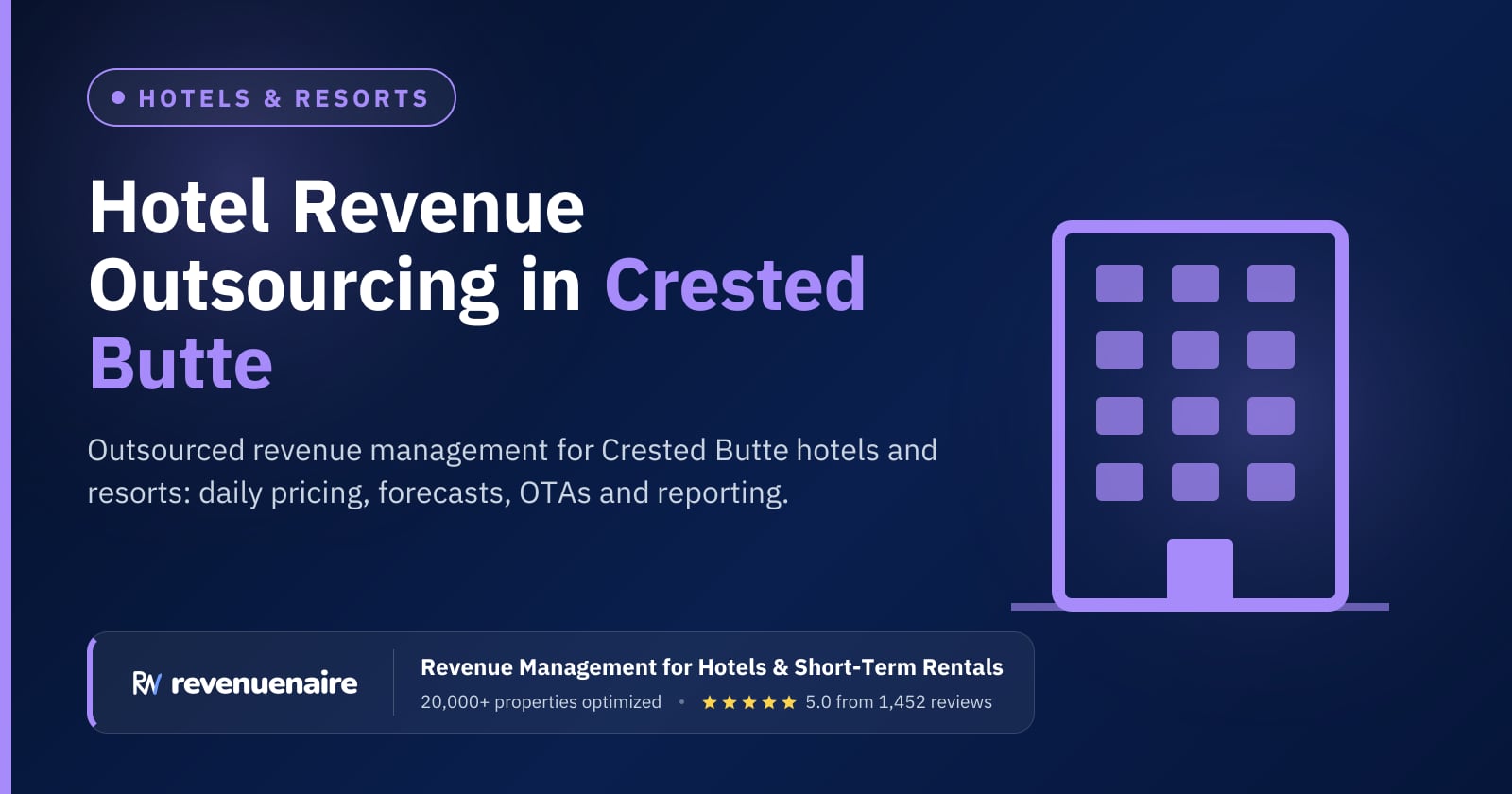Hotel Revenue Management Outsourcing in Crested Butte & Gunnison, United States