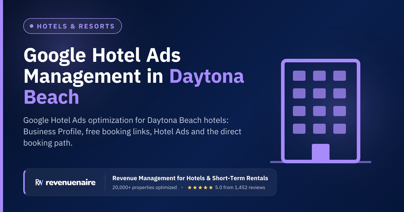 Google Hotel Ads Optimization in Daytona Beach & the Space Coast, United States