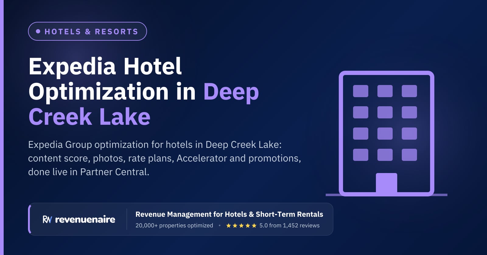 Expedia Optimization for Hotels in Deep Creek Lake, United States