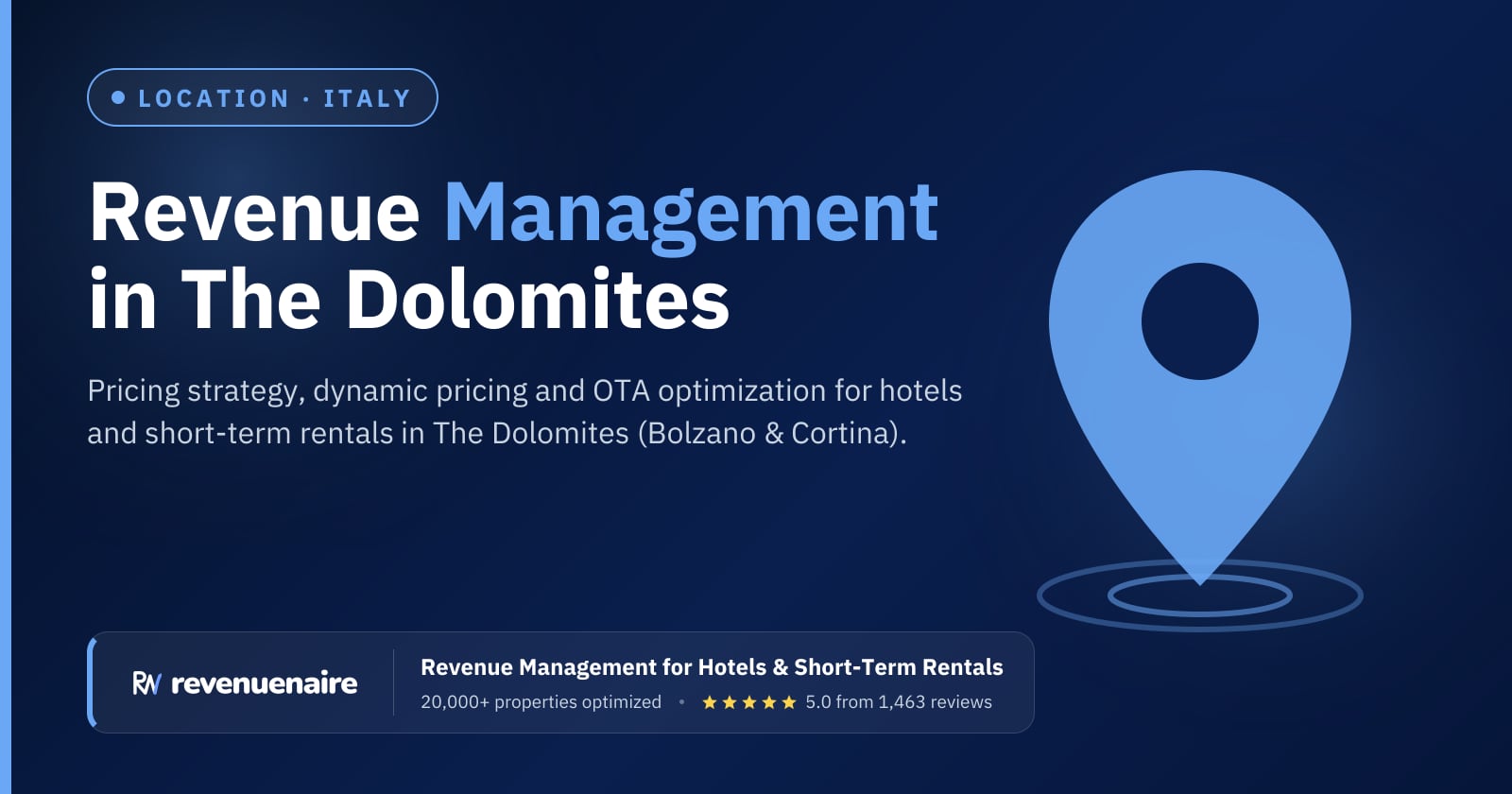 Revenue management in The Dolomites (Bolzano & Cortina), Italy