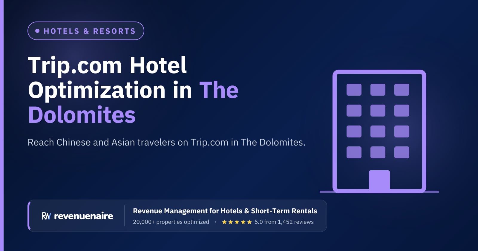 Trip.com Optimization for Hotels in The Dolomites (Bolzano & Cortina), Italy