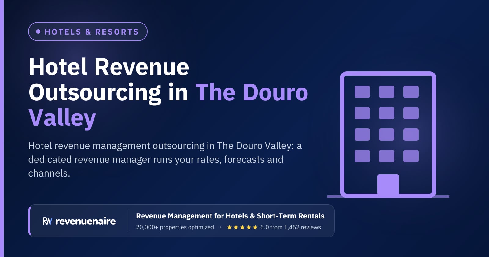 Hotel Revenue Management Outsourcing in The Douro Valley, Portugal