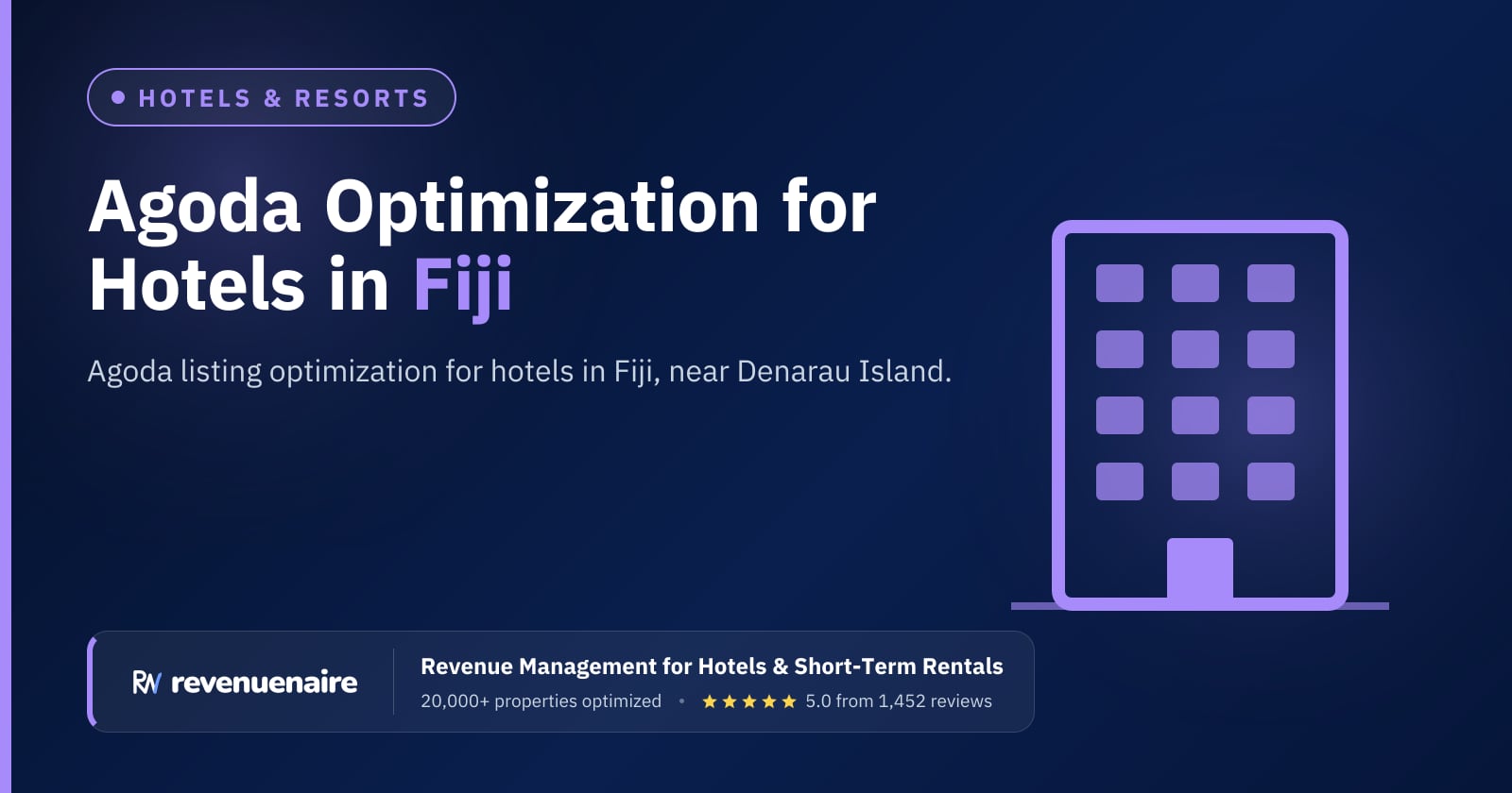 Agoda Optimization for Hotels in Fiji (Nadi & Denarau), Fiji