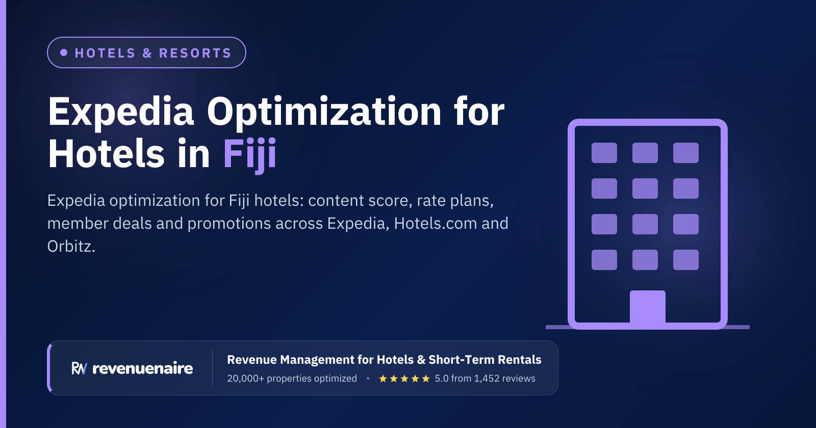 Expedia Optimization for Hotels in Fiji (Nadi & Denarau), Fiji