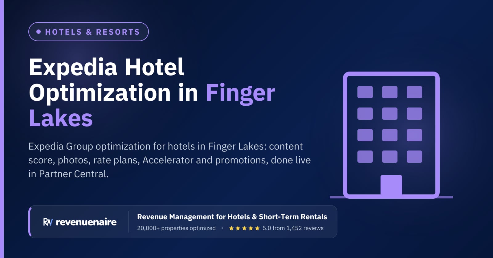 Expedia Optimization for Hotels in Finger Lakes, United States