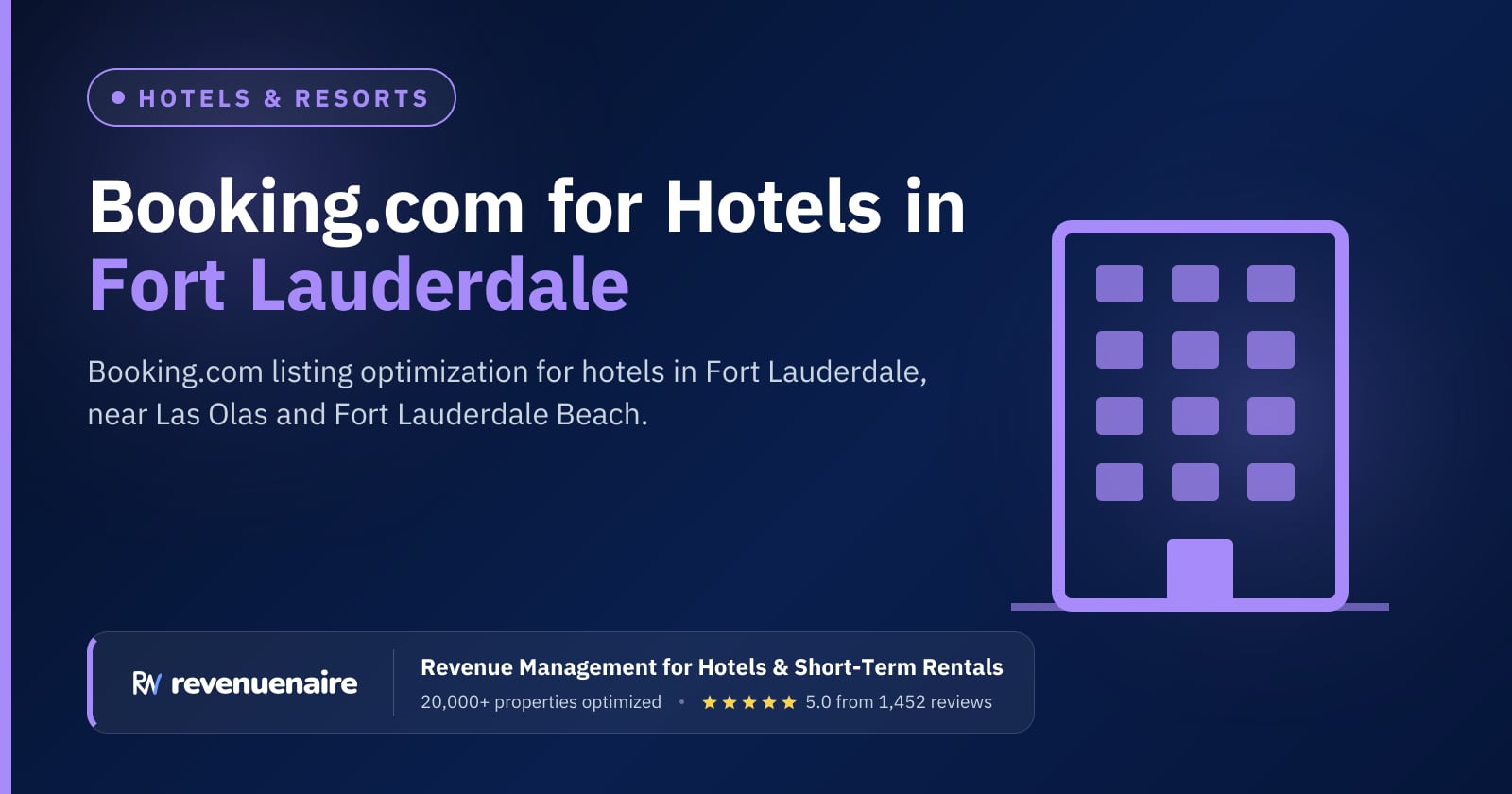 Booking.com Optimization for Hotels in Fort Lauderdale & Palm Beach, United States