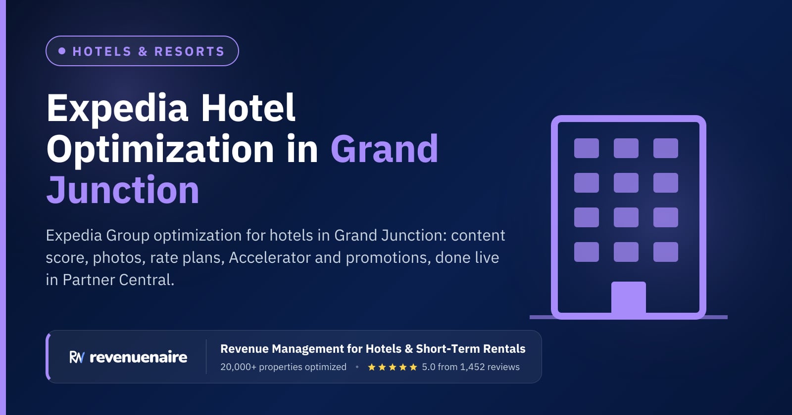 Expedia Optimization for Hotels in Grand Junction & Colorado Wine Country, United States