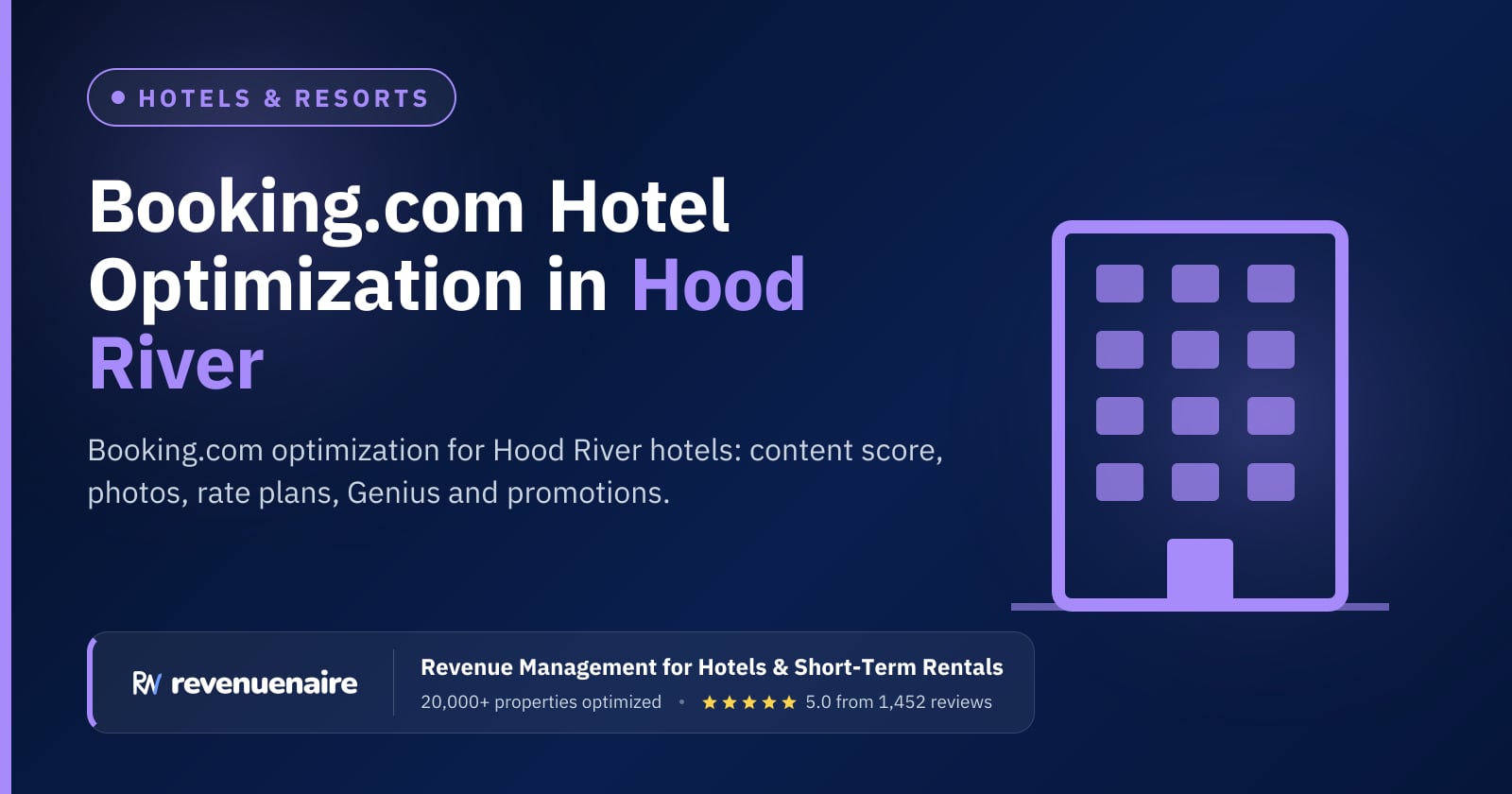 Booking.com Optimization for Hotels in Hood River & the Columbia Gorge, United States