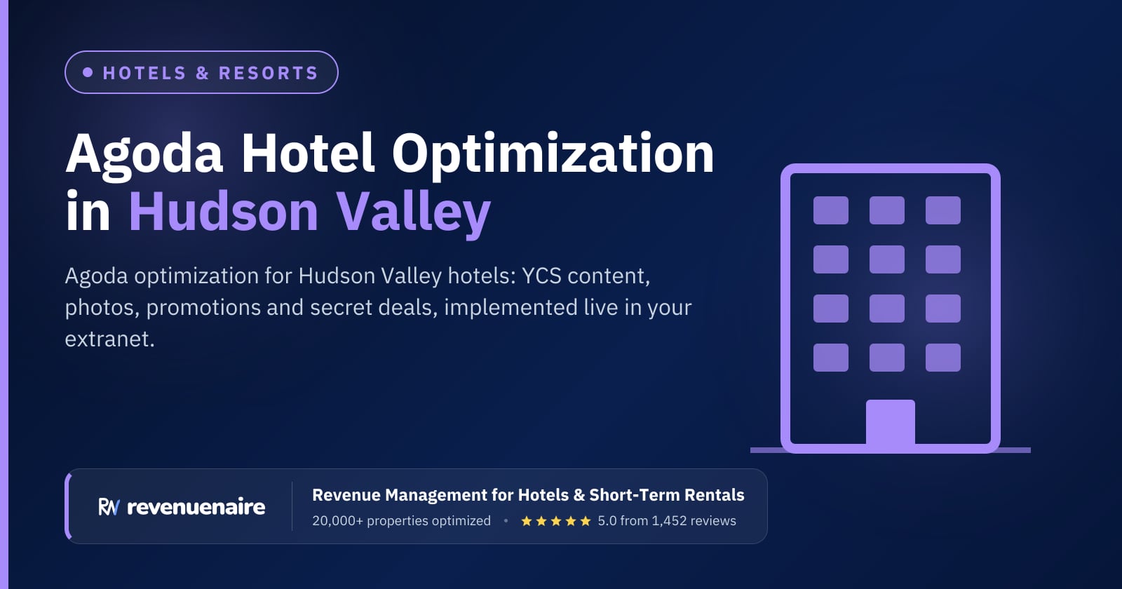 Agoda Optimization for Hotels in Hudson Valley & Catskills, United States
