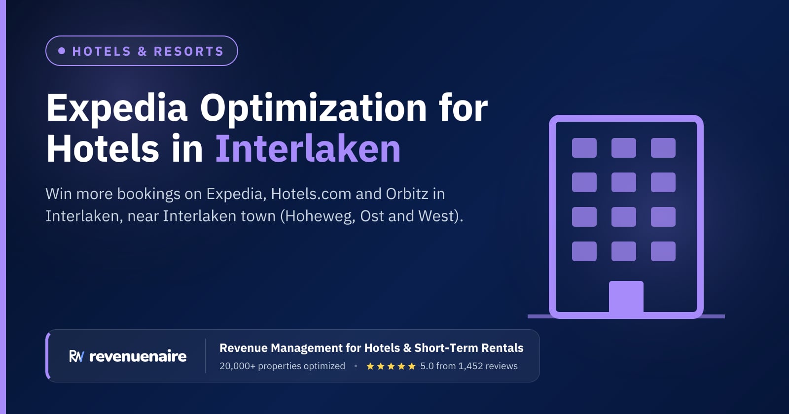 Expedia Optimization for Hotels in Interlaken & the Bernese Oberland, Switzerland