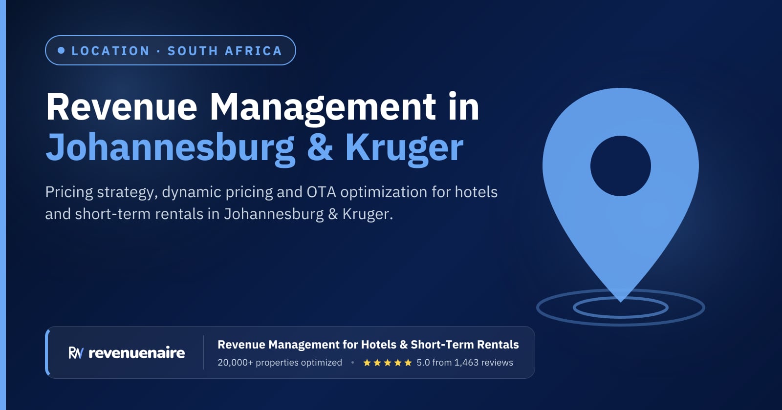 Revenue management in Johannesburg & Kruger, South Africa