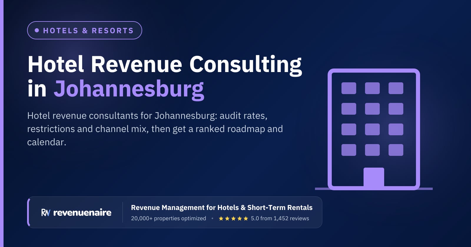 Hotel Revenue Management Consulting in Johannesburg & Kruger, South Africa