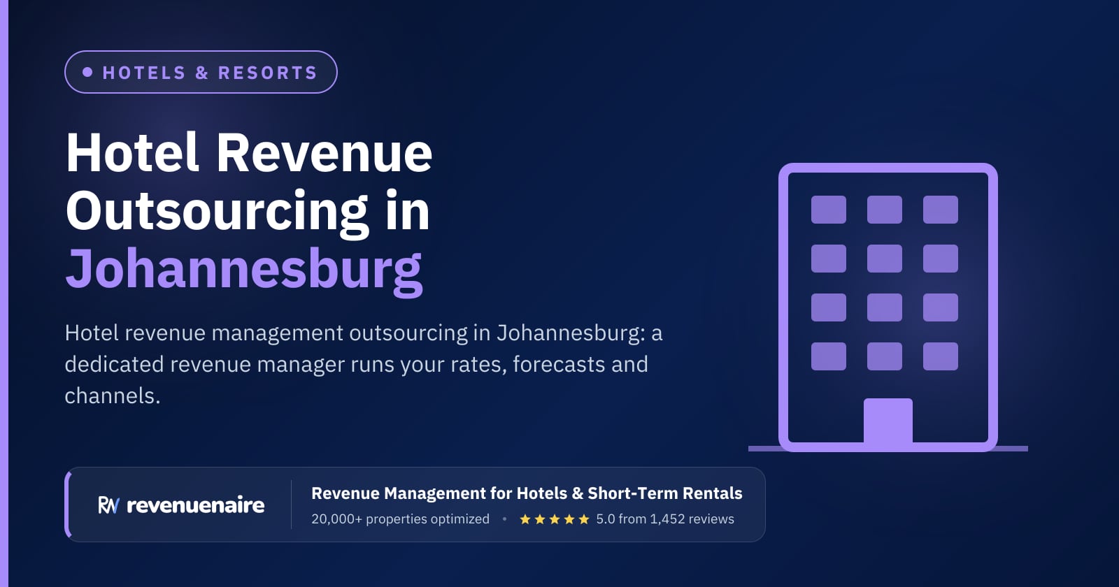 Hotel Revenue Management Outsourcing in Johannesburg & Kruger, South Africa