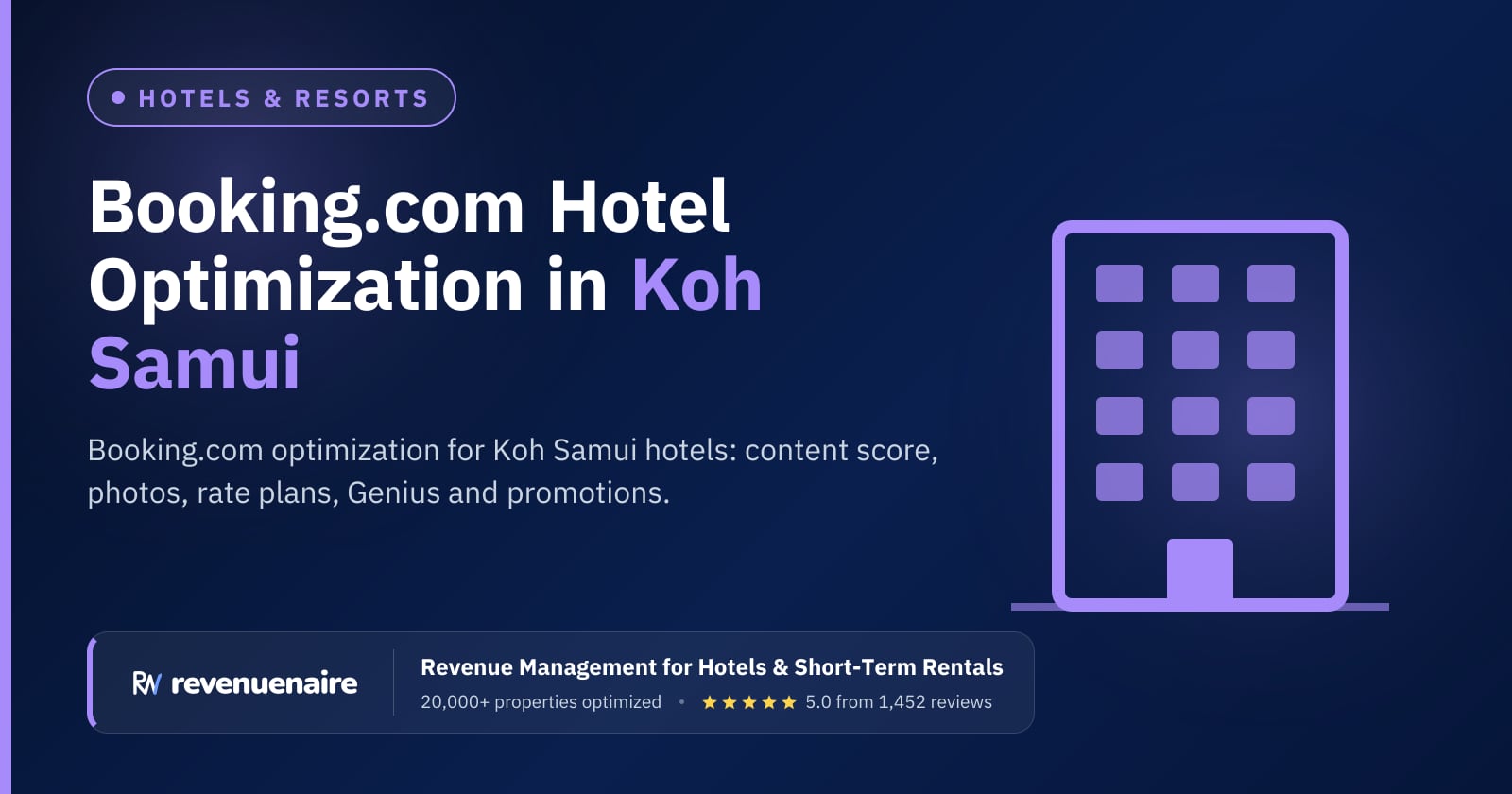 Booking.com Optimization for Hotels in Koh Samui & Koh Phangan, Thailand