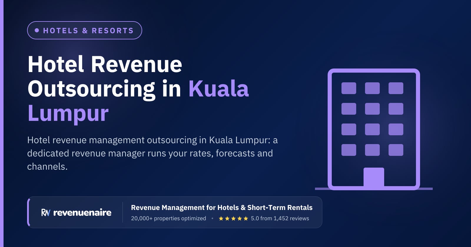 Hotel Revenue Management Outsourcing in Kuala Lumpur, Malaysia
