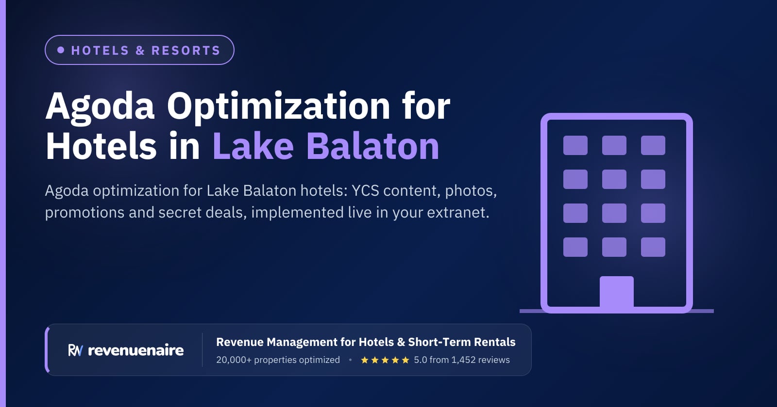 Agoda Optimization for Hotels in Lake Balaton, Hungary