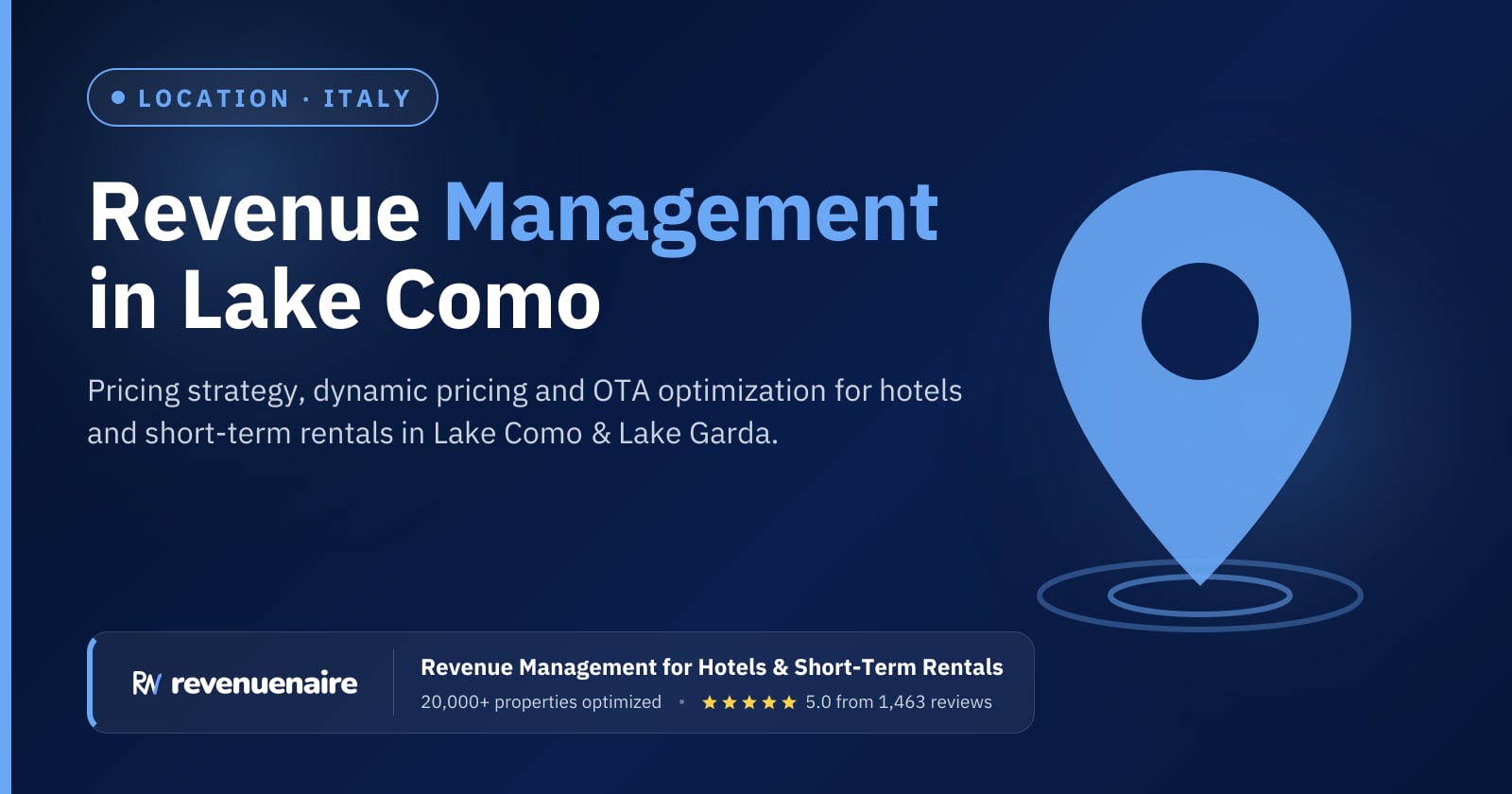 Revenue management in Lake Como & Lake Garda, Italy