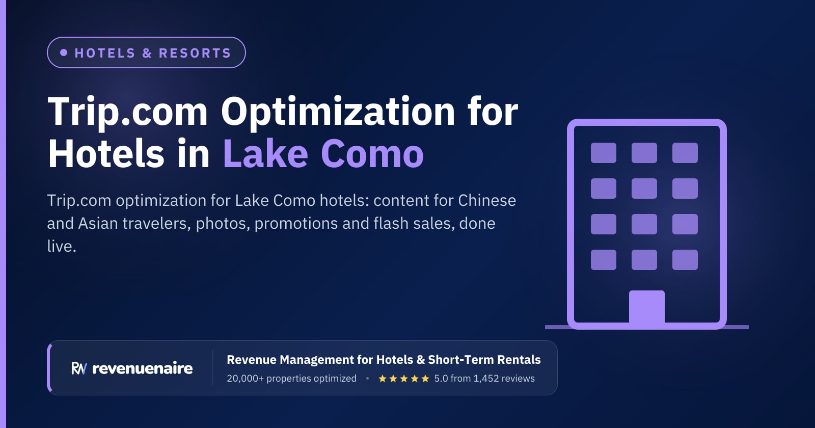 Trip.com Optimization for Hotels in Lake Como & Lake Garda, Italy