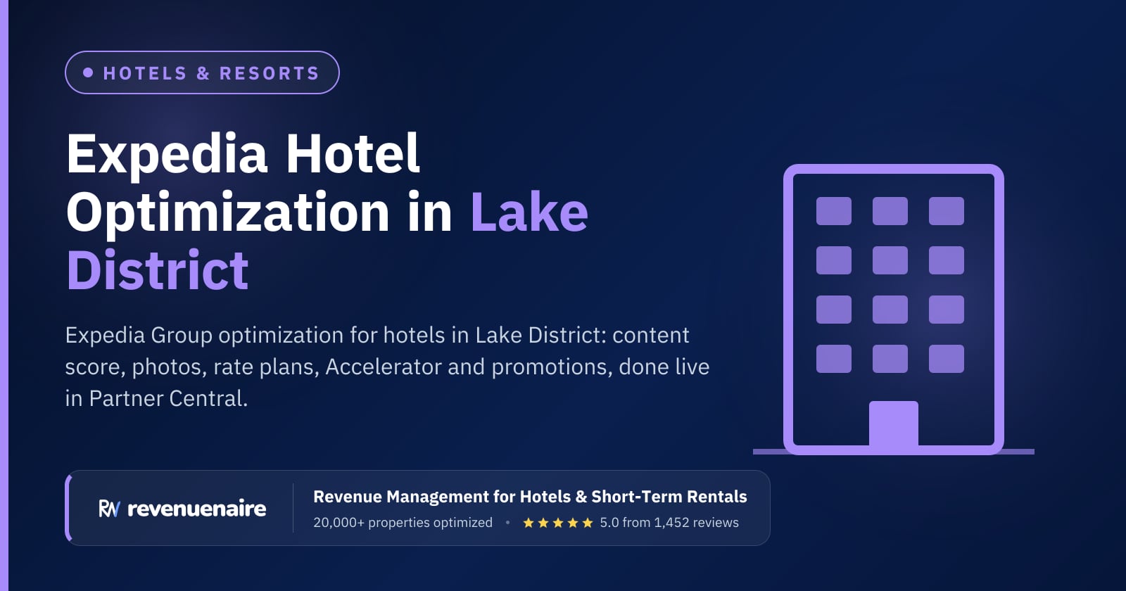 Expedia Optimization for Hotels in Lake District, United Kingdom