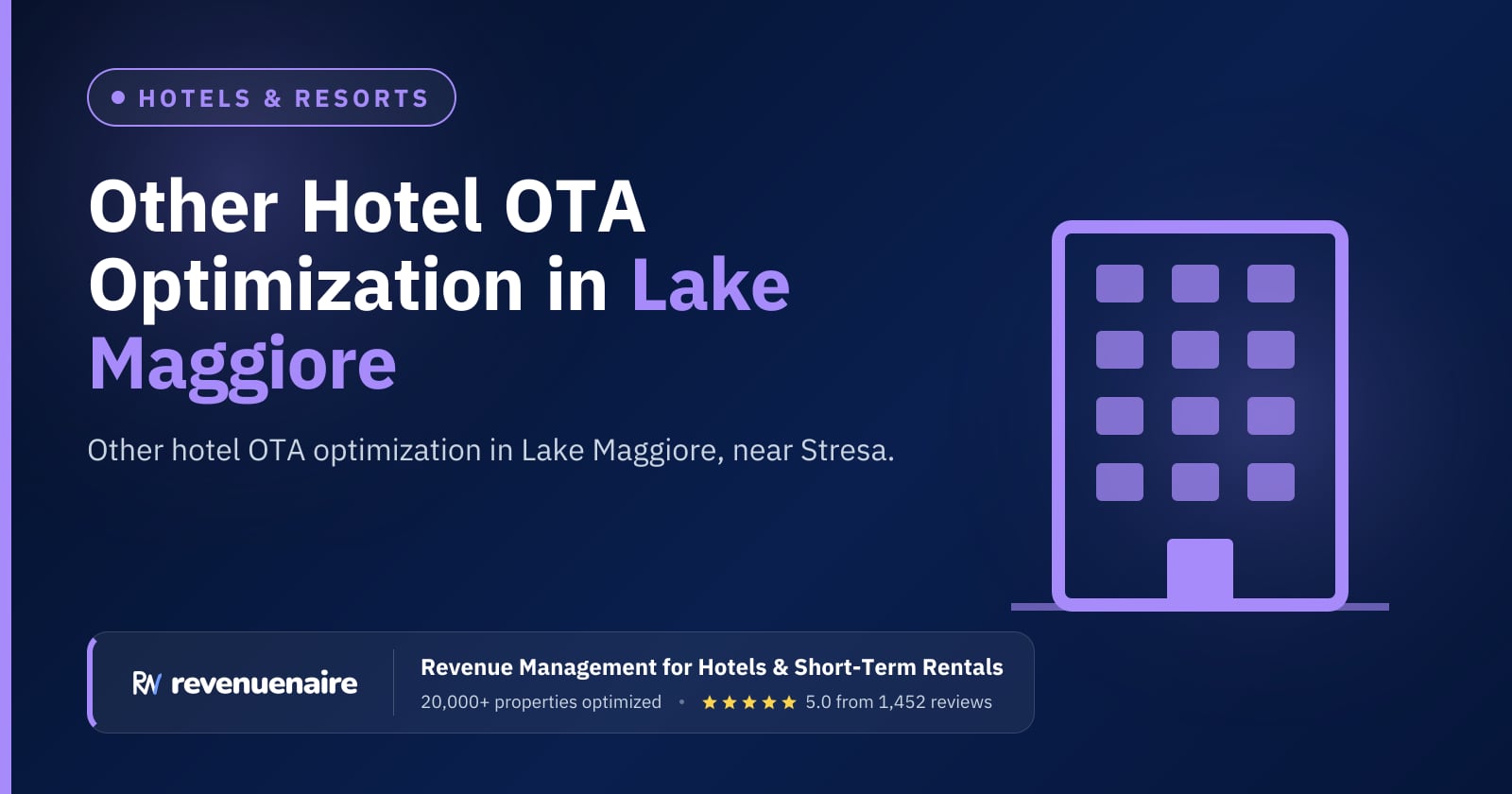 Other Hotel OTA Optimization in Lake Maggiore & Lake Orta, Italy