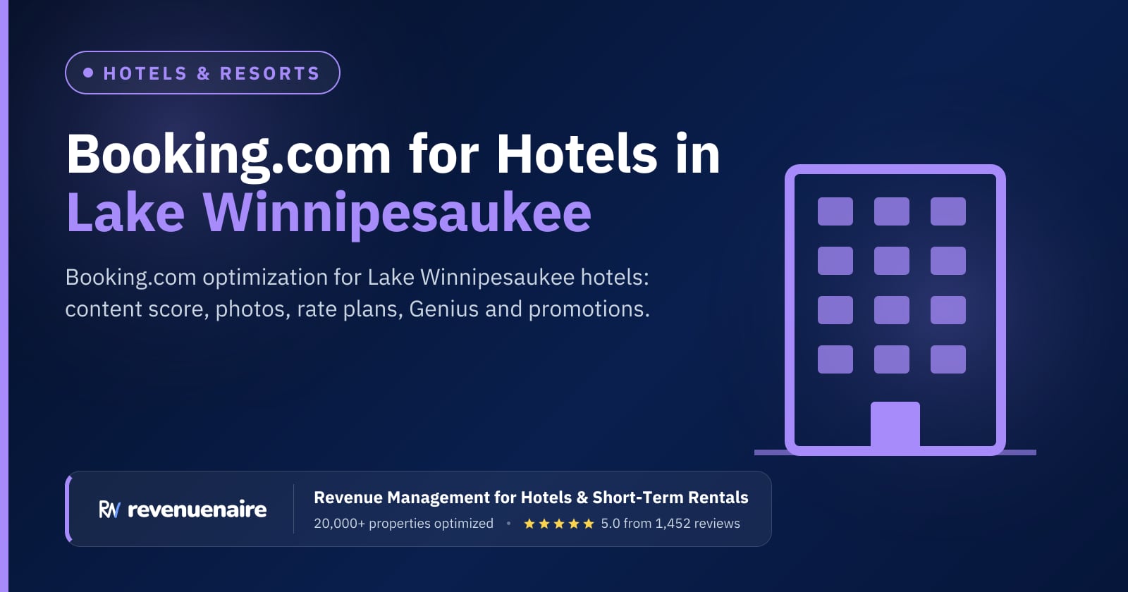 Booking.com Optimization for Hotels in Lake Winnipesaukee, United States